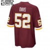 Lasten Washington Football Team NFL Pelipaita Jamin Davis 52 Nike Punainen 2021 NFL Draft